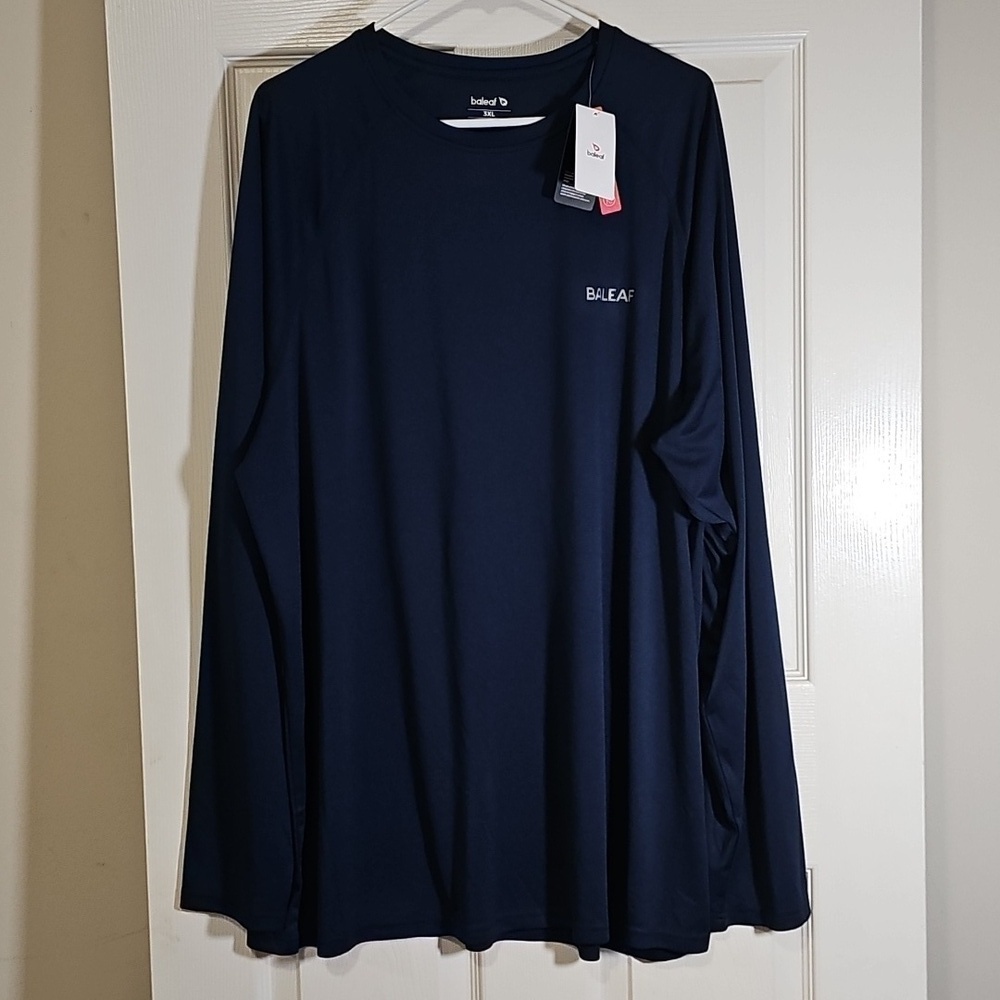 Baleaf Men's UPF50+ Running Long Sleeve Sun Shirt in Dark Blue Size 3XL New
